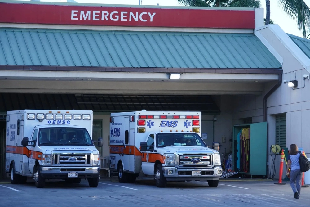 Ambulances at the Emergency Department of The Queen’s Health Systems
